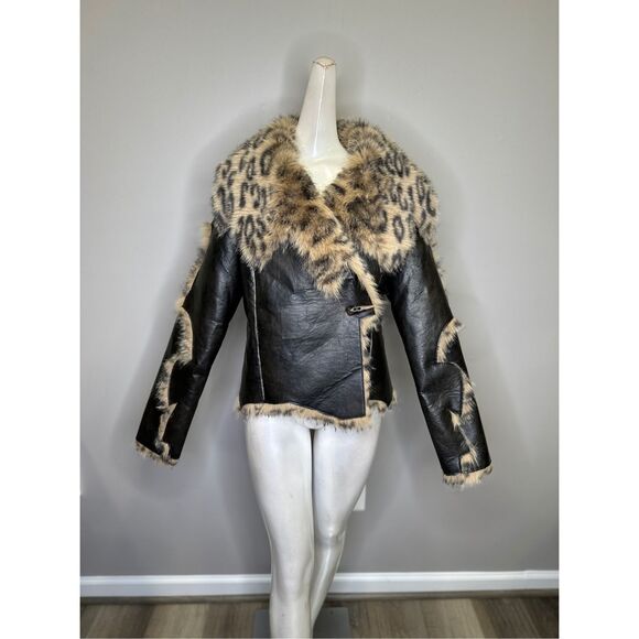 Jaded London Black and Brown Leather Jacket - Picture 4 of 14